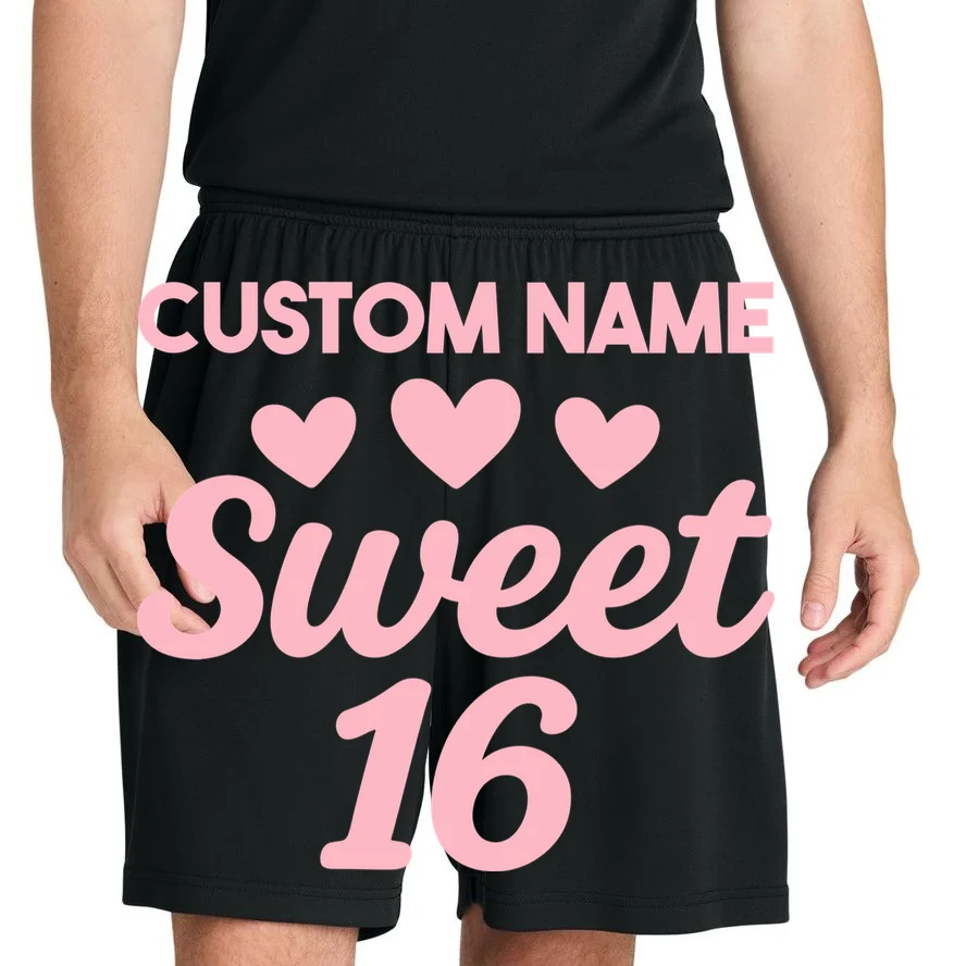 Custom Name Sweet 16 Men's Shorts - Front 1