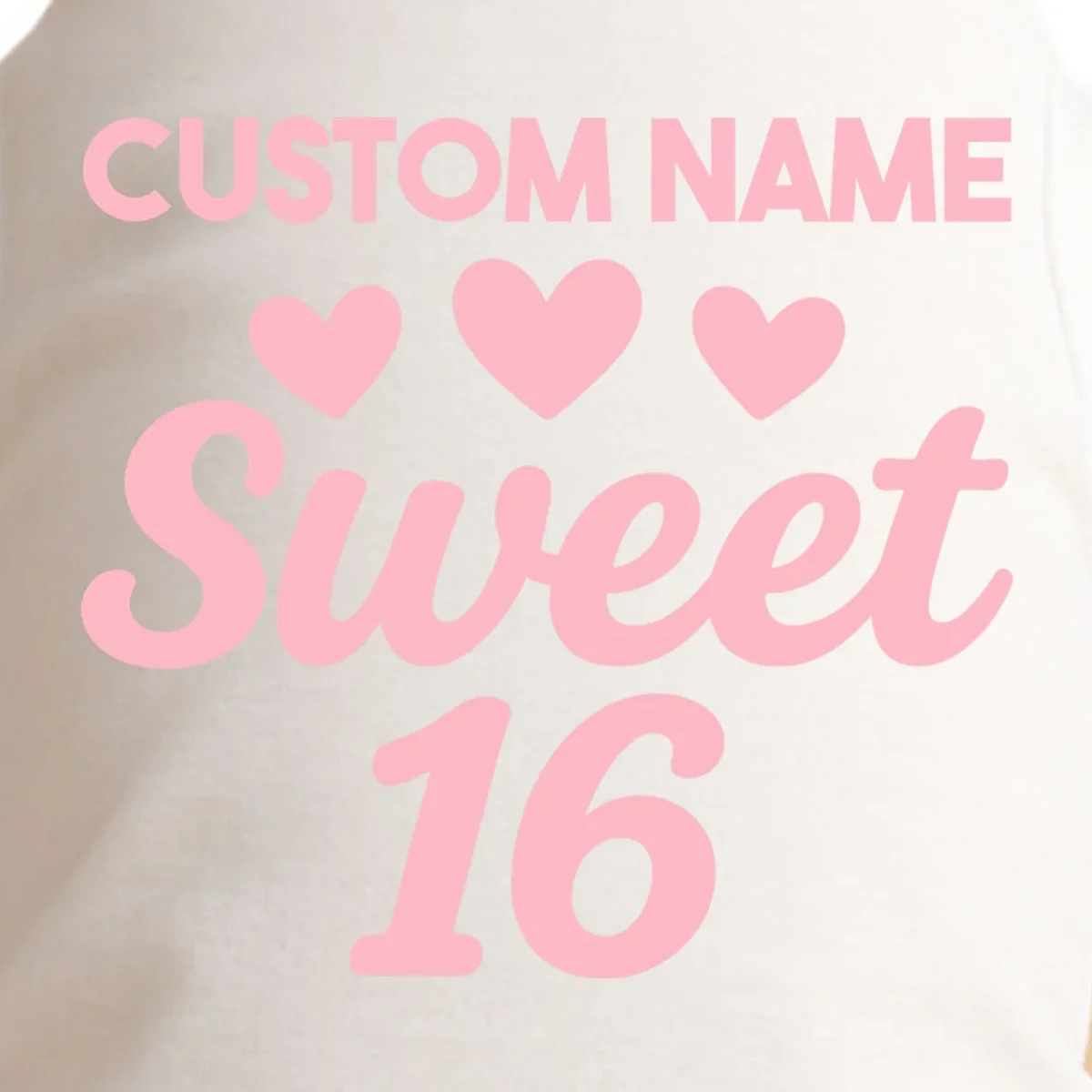 Custom Name Sweet 16 Doggie Tank - Front - Close-up