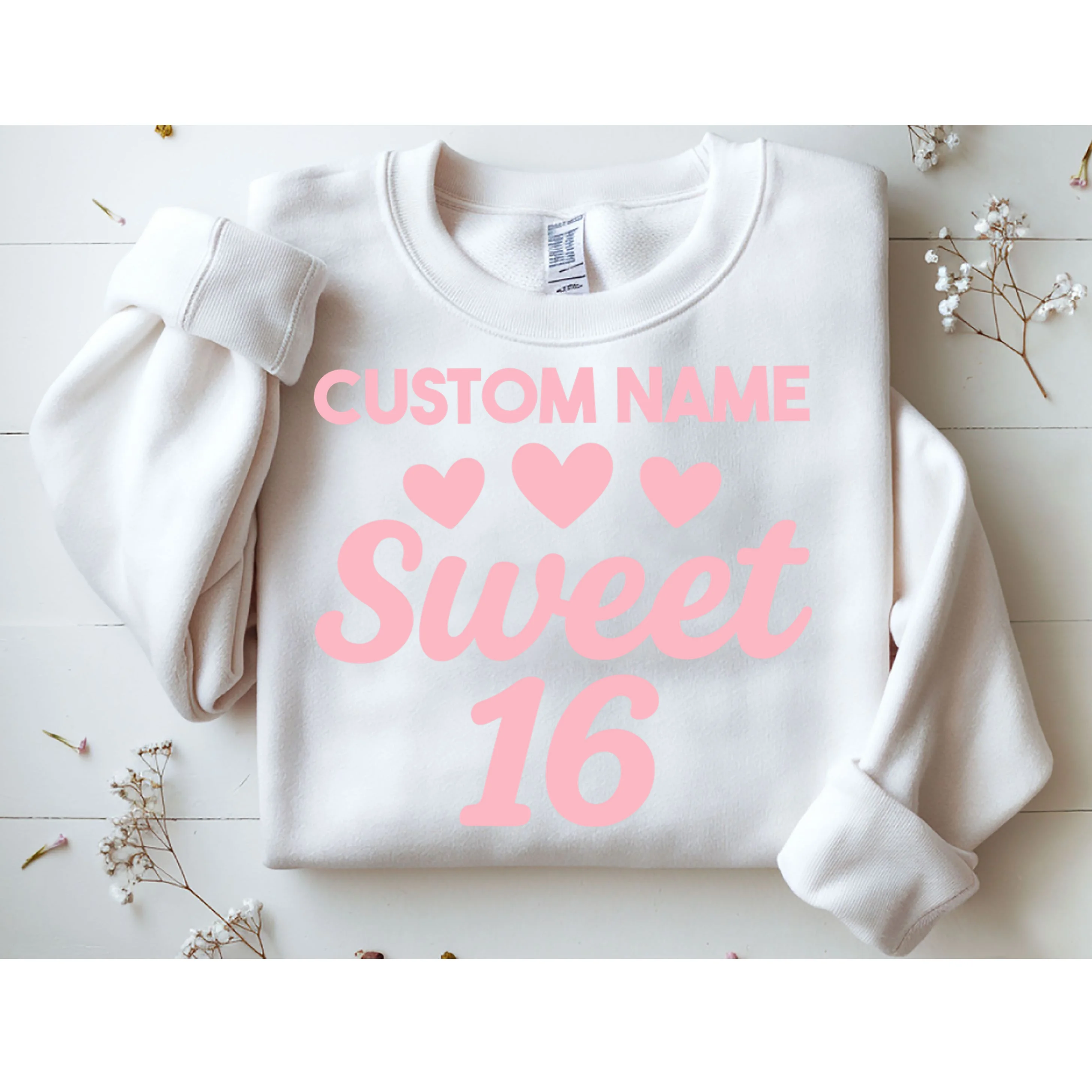 Custom Name Sweet 16 Men's Sweatshirt - Front 1