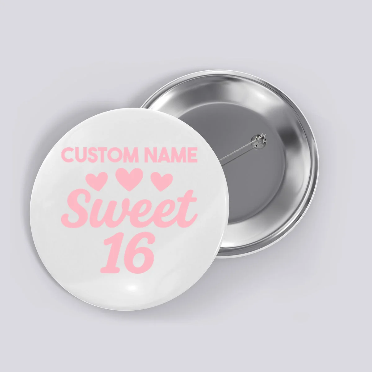 Custom Name Sweet 16 Button - Front