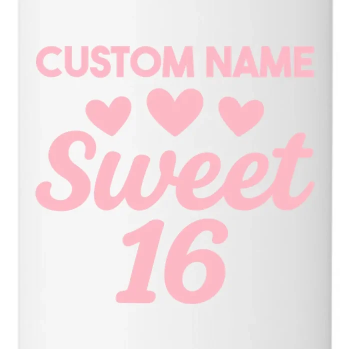 Custom Name Sweet 16 24oz Water Bottle - Front - Close-up