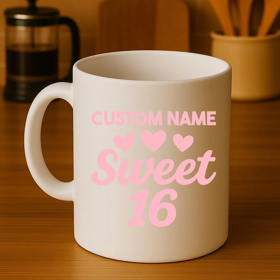 Custom Name Sweet 16 Mug - Front 3