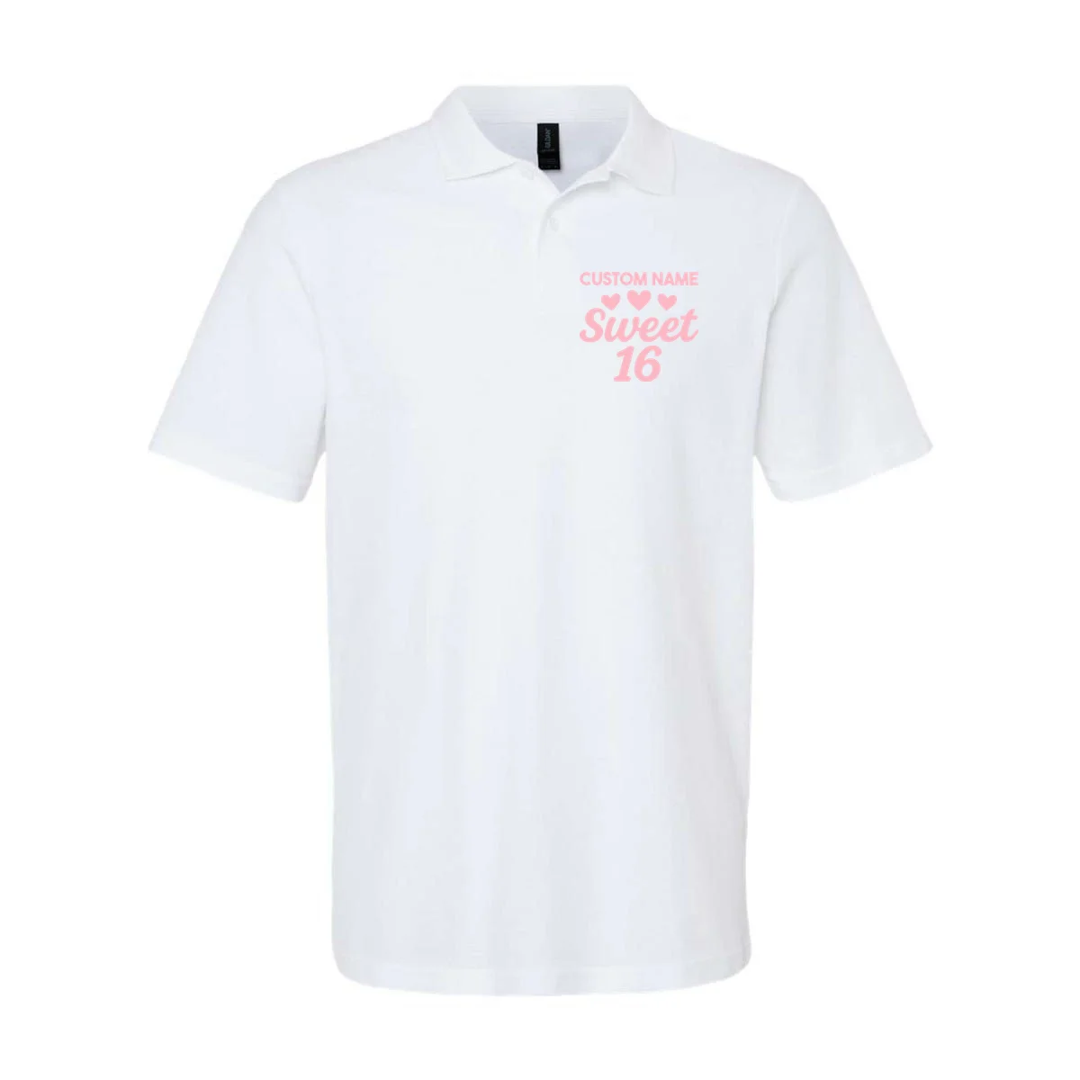 Custom Name Sweet 16 Men's Polo - Front