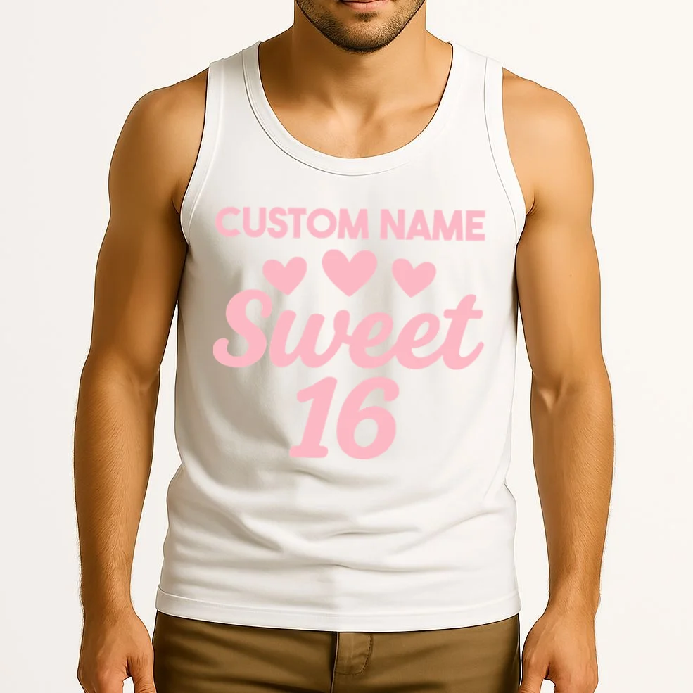 Custom Name Sweet 16 Men's Tank Top - Front 2
