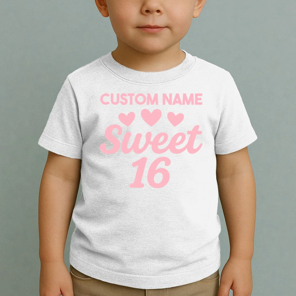 Custom Name Sweet 16 Toddler T-Shirt - Front 1