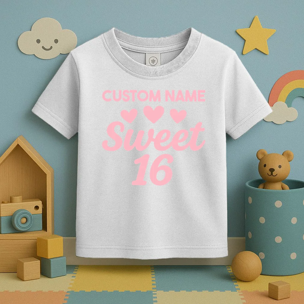 Custom Name Sweet 16 Toddler T-Shirt - Front 2