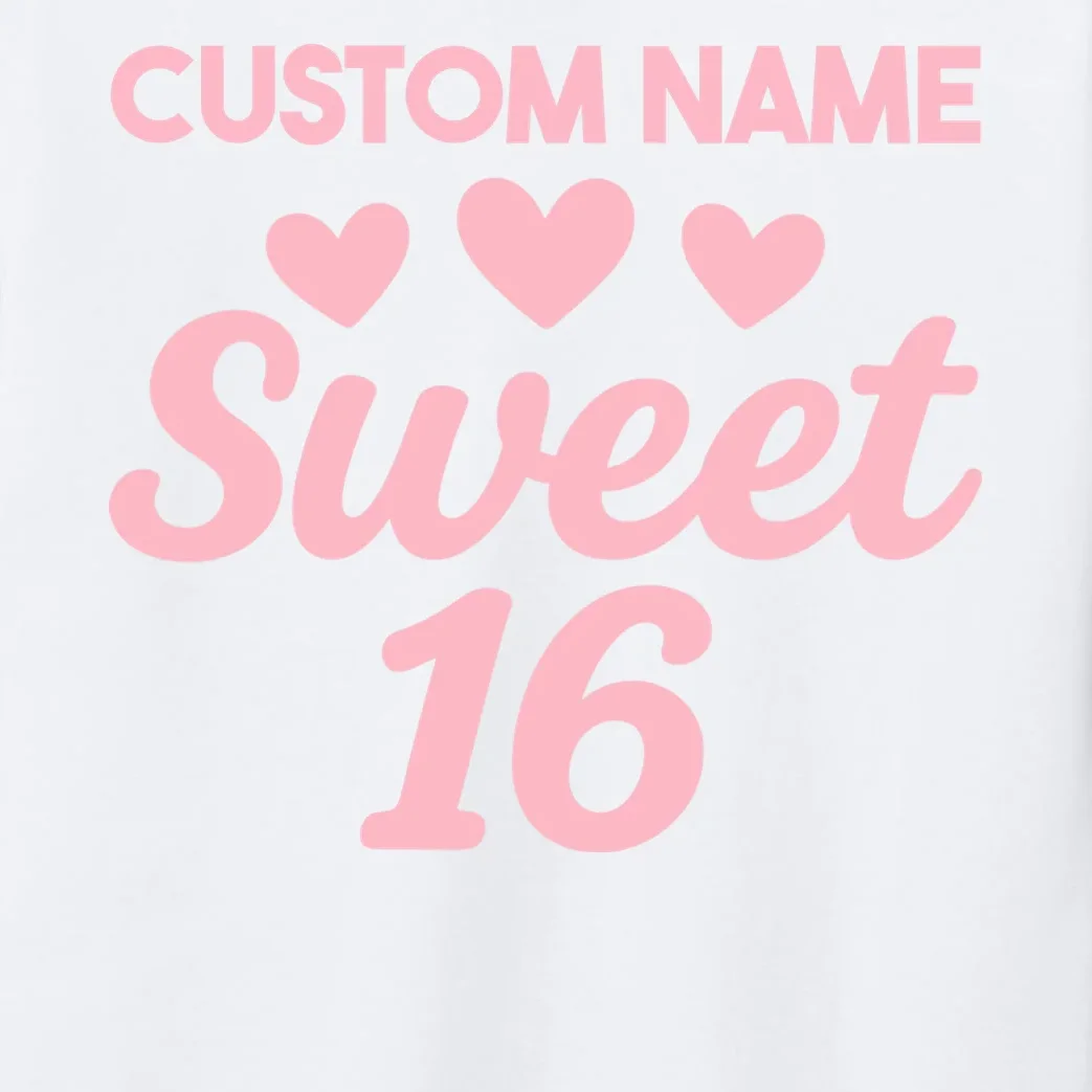 Custom Name Sweet 16 Kids Long Sleeve Pajamas - Front - Close-up
