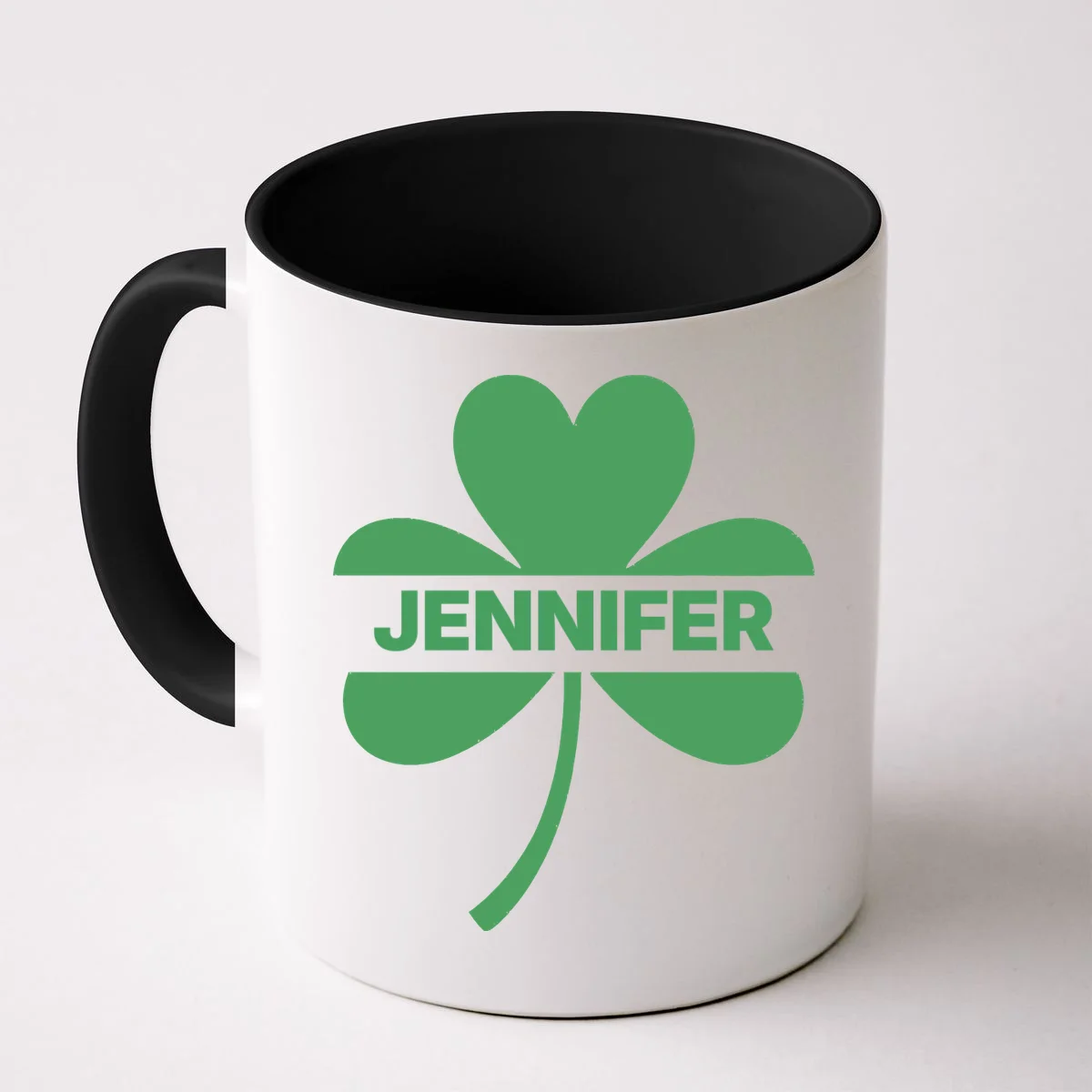 Custom Name Shamrock Custom St Patricks Day Coffee Mug - Front