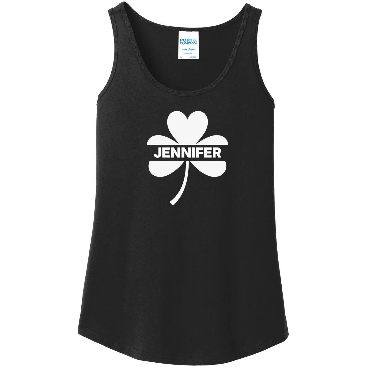 Custom Name Shamrock Custom St Patricks Day Women's Tank Top - Front