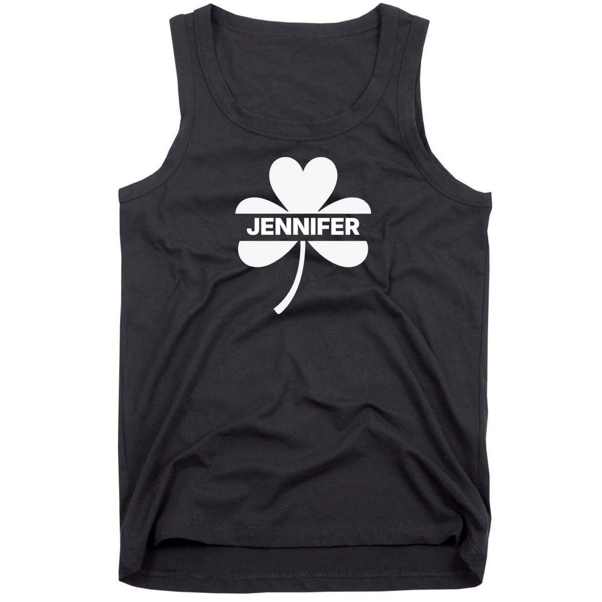 Custom Name Shamrock Custom St Patricks Day Tank Top - Front