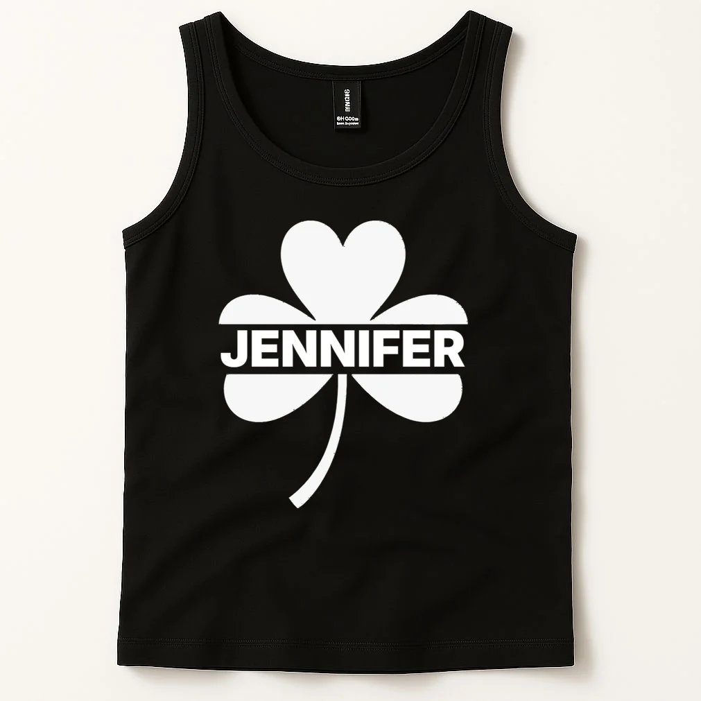 Custom Name Shamrock Custom St Patricks Day Tank Top - Front 1