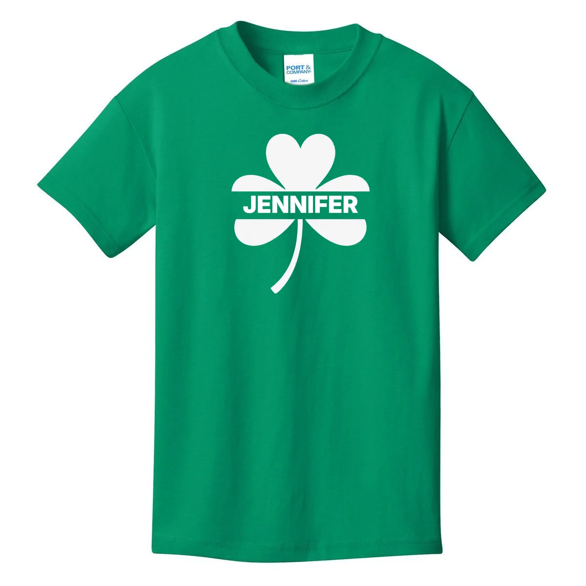 Custom Name Shamrock Custom St Patricks Day Kids T-Shirt - Front