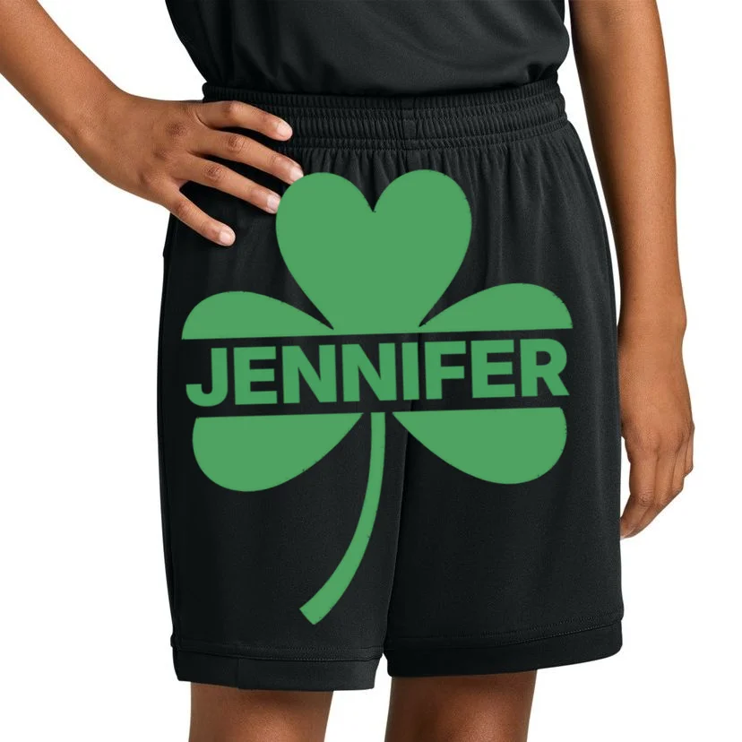 Custom Name Shamrock Cute Custom St Patricks Day Kids Shorts - Front 1