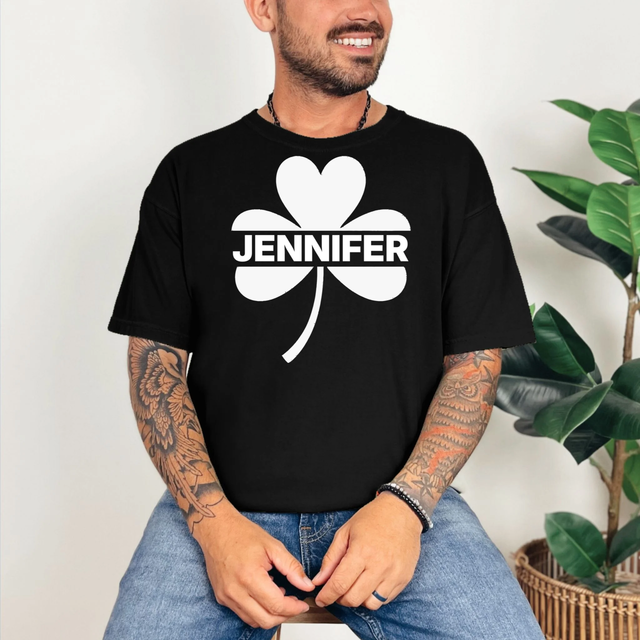 Custom Name Shamrock Cute Custom St Patricks Day T-Shirt - Front 2