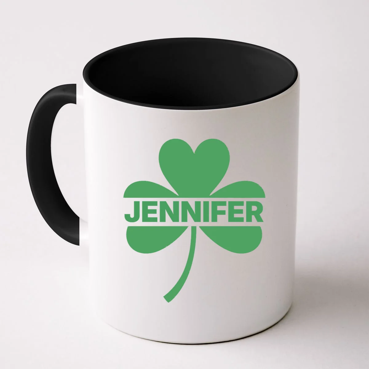 Custom Name Shamrock Cute Custom St Patricks Day Coffee Mug - Front