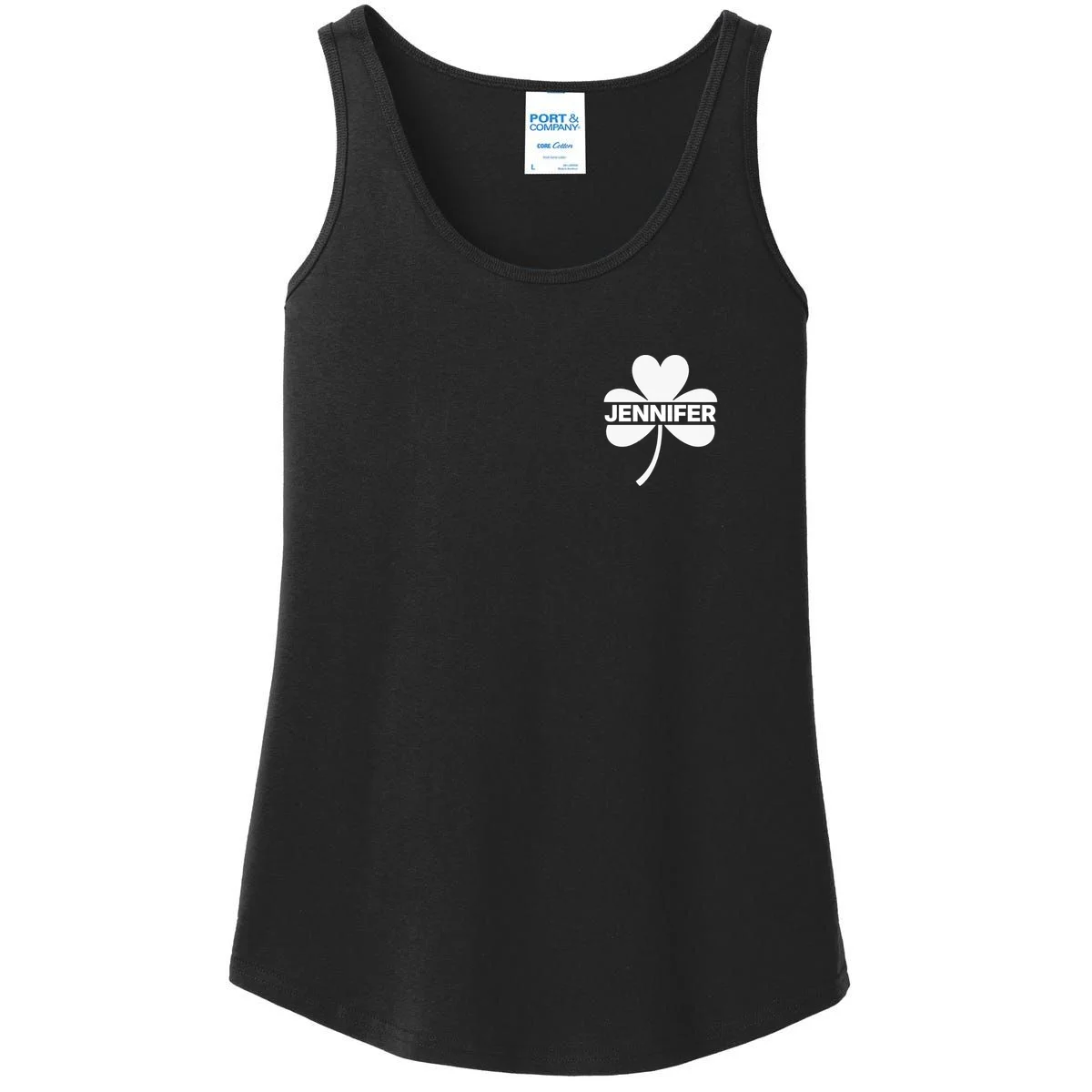Custom Name Shamrock Cute Custom St Patricks Day Women's Tank Top - Front