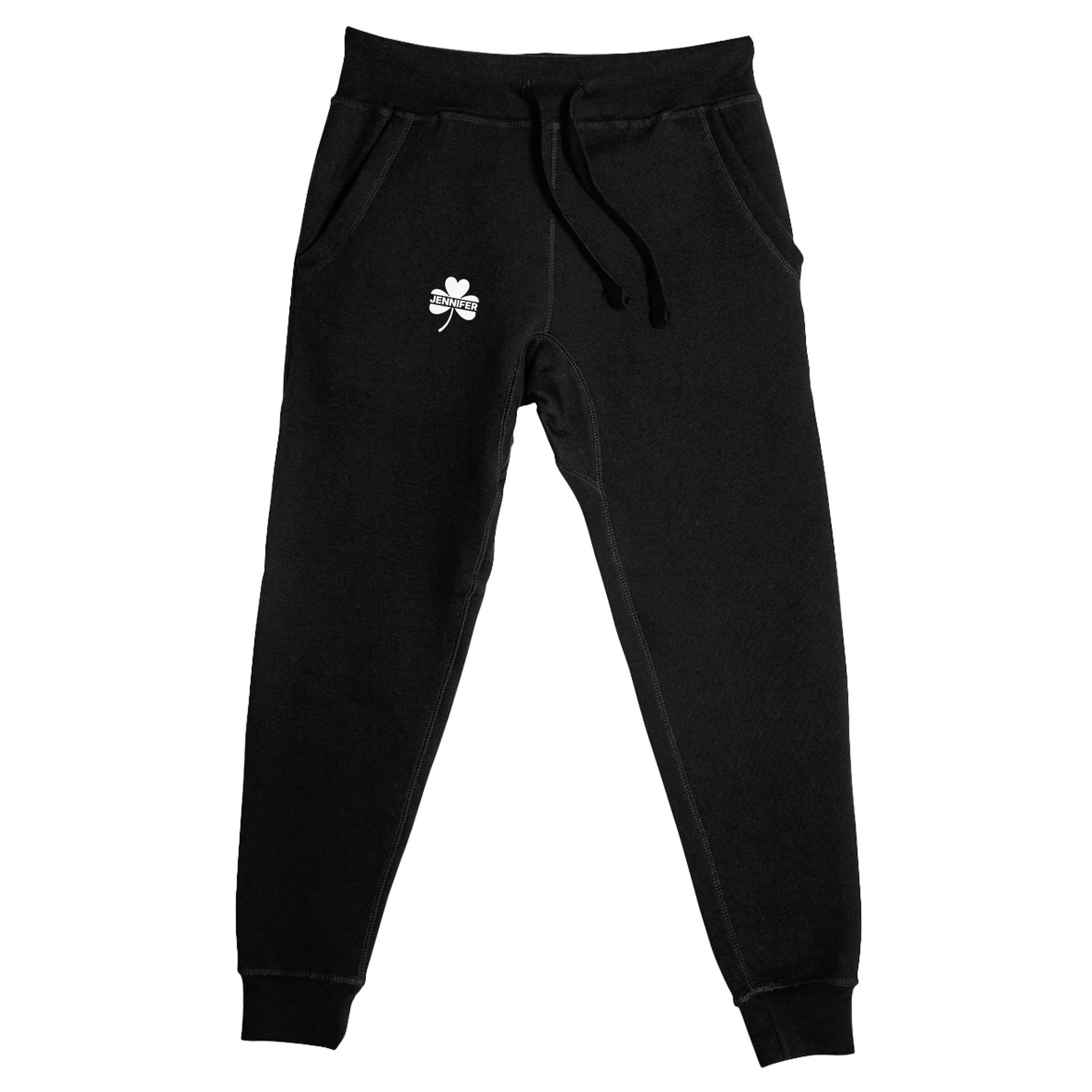 Custom Name Shamrock Cute Custom St Patricks Day Men's Sweatpants - Front