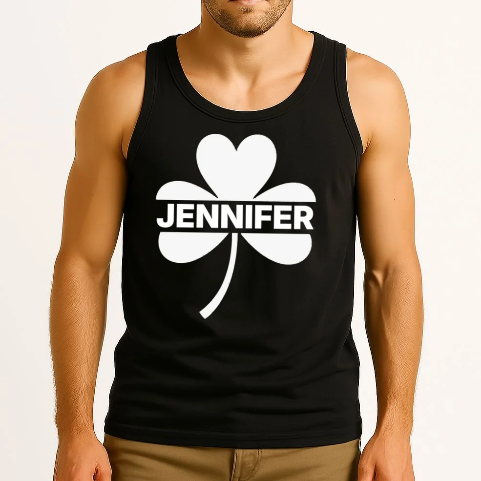 Custom Name Shamrock Cute Custom St Patricks Day Tank Top - Front 2