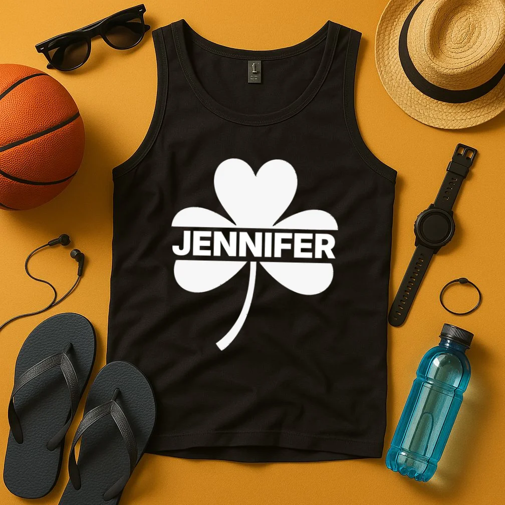 Custom Name Shamrock Cute Custom St Patricks Day Tank Top - Front 3