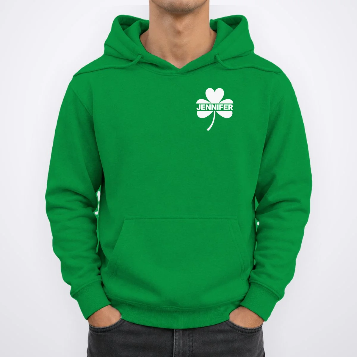 Custom Name Shamrock Cute Custom St Patricks Day Hoodie - Front 1