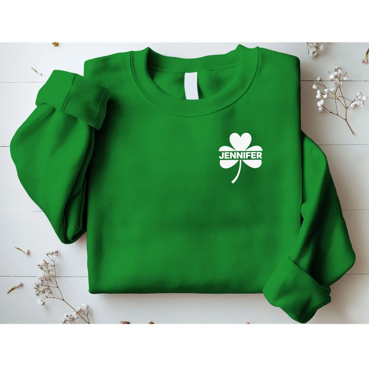 Custom Name Shamrock Cute Custom St Patricks Day Sweatshirt - Front 1