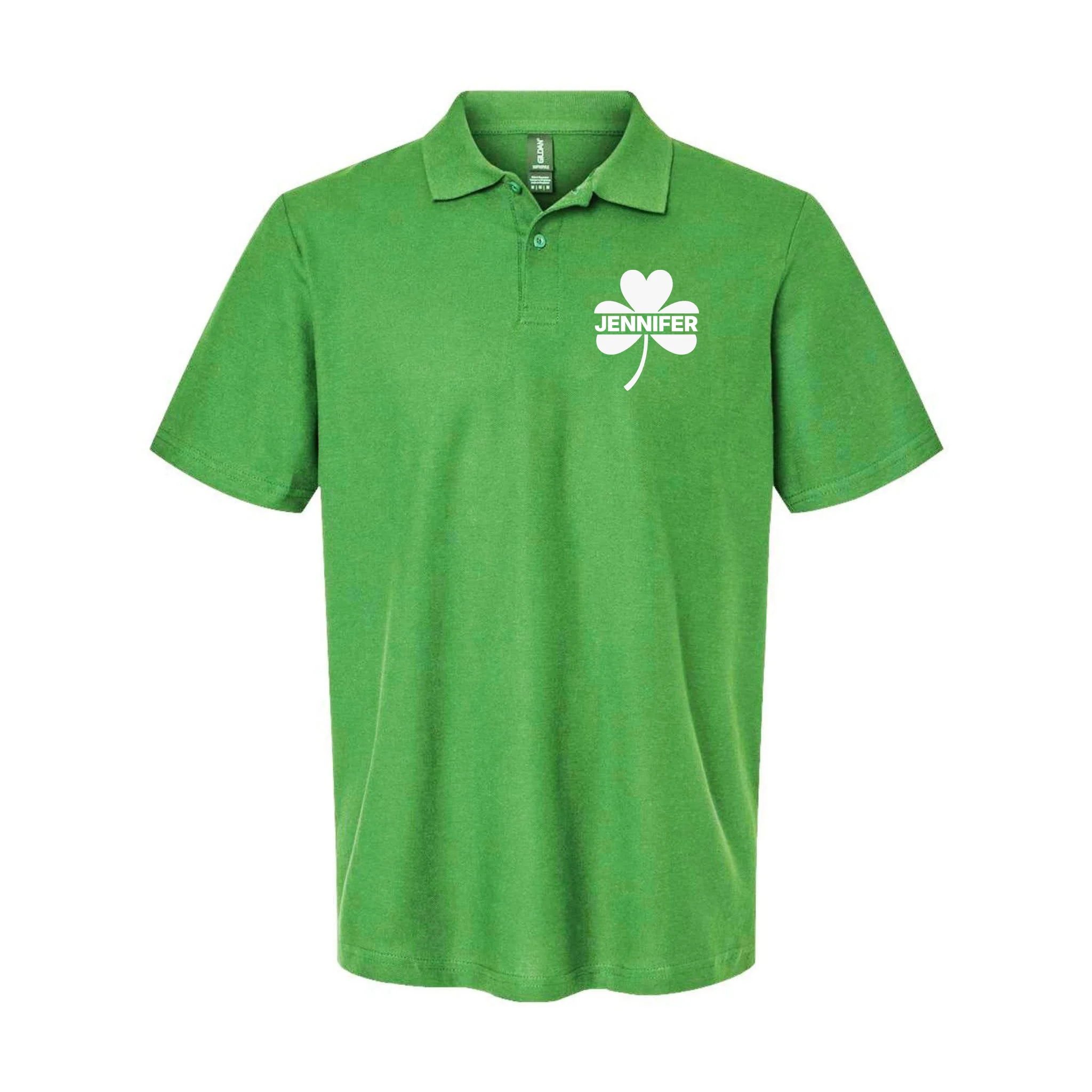 Custom Name Shamrock Cute Custom St Patricks Day Men's Polo - Front