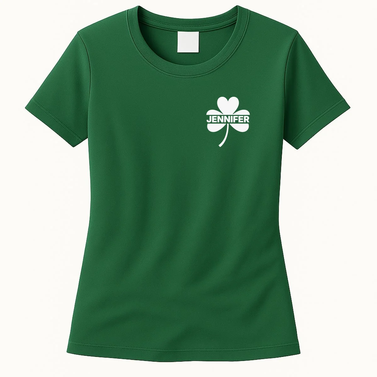 Custom Name Shamrock Cute Custom St Patricks Day Women's T-Shirt - Front