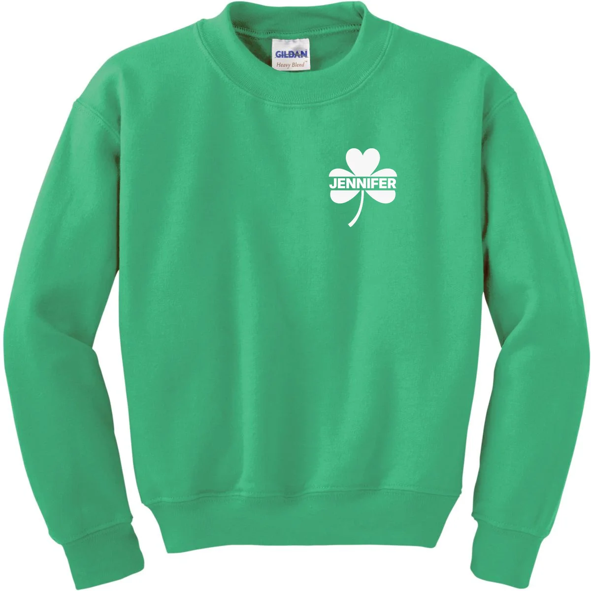Custom Name Shamrock Cute Custom St Patricks Day Kids Sweatshirt - Front