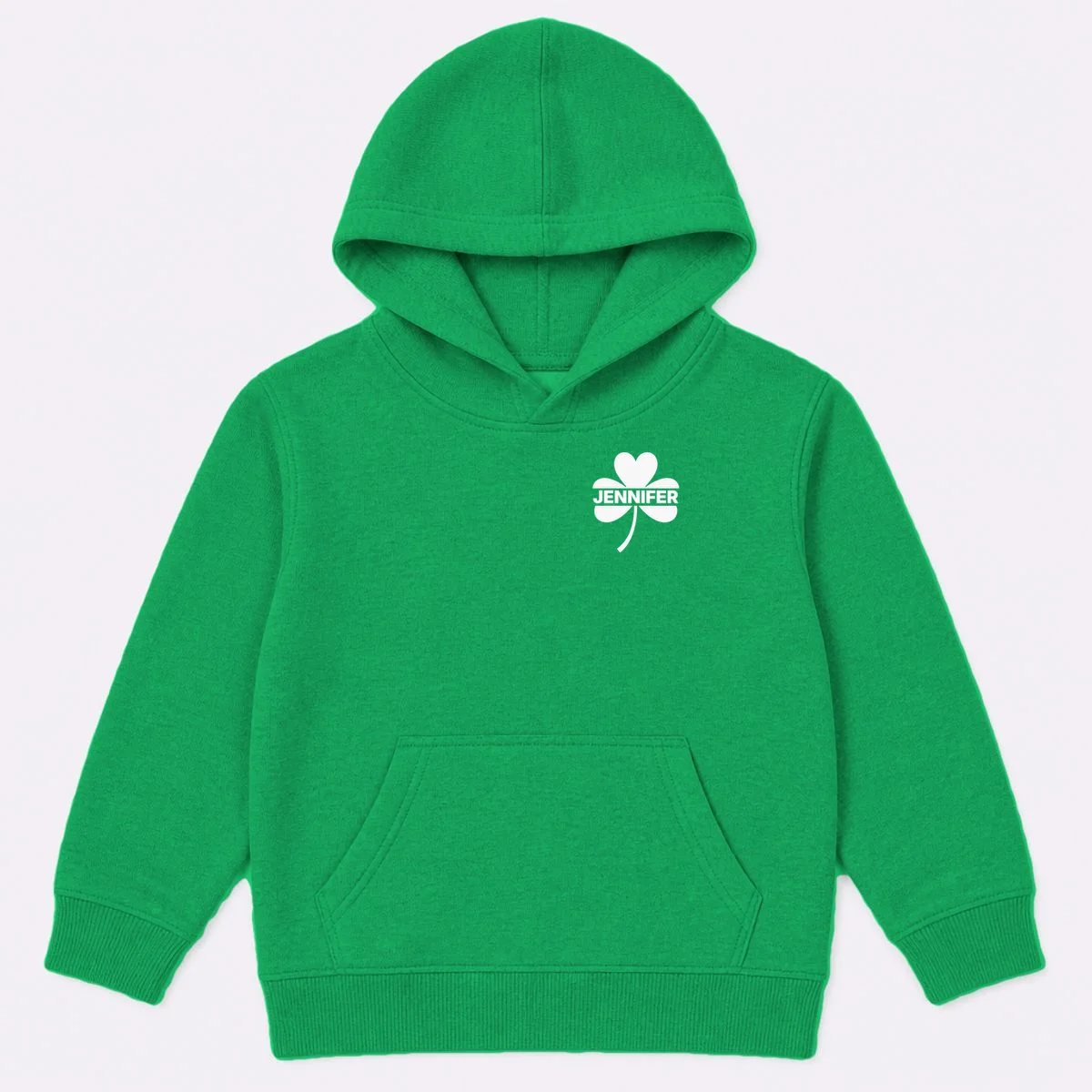 Custom Name Shamrock Cute Custom St Patricks Day Kids Hoodie - Front