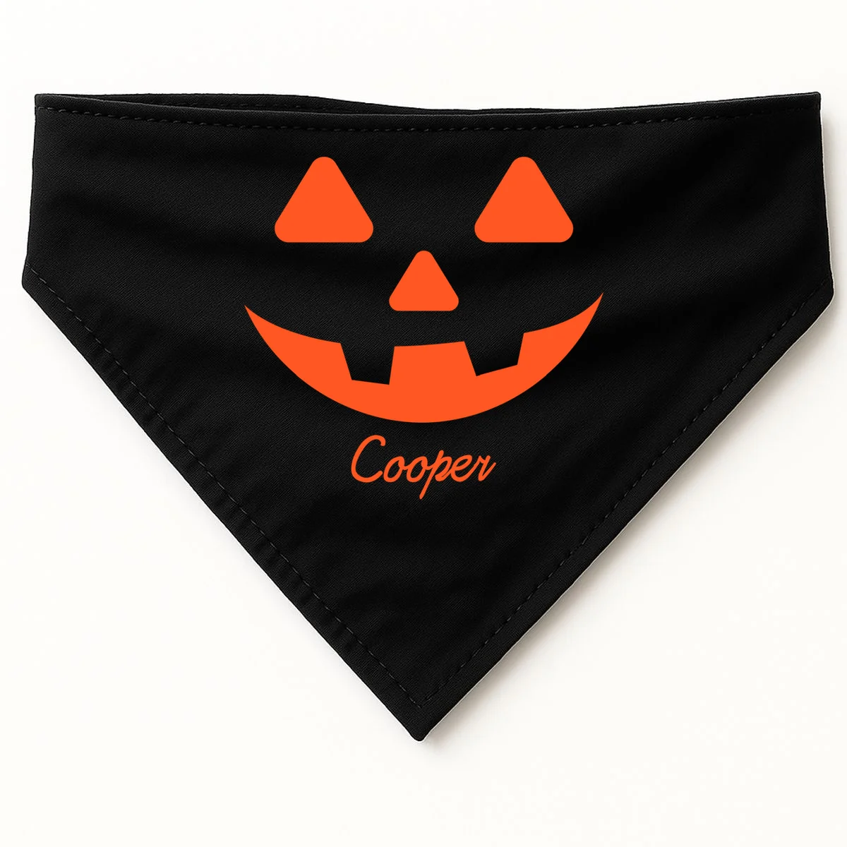 Custom Pumpkin Face Personalized Doggie Bandana Halloween Costume - Front