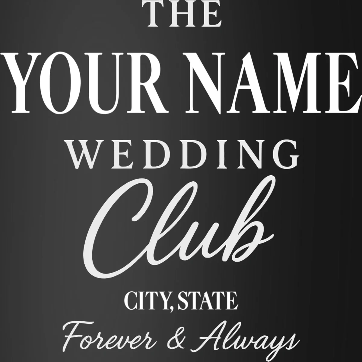 Custom Name Wedding Club Retro Couples Coaster - Front - Close-up