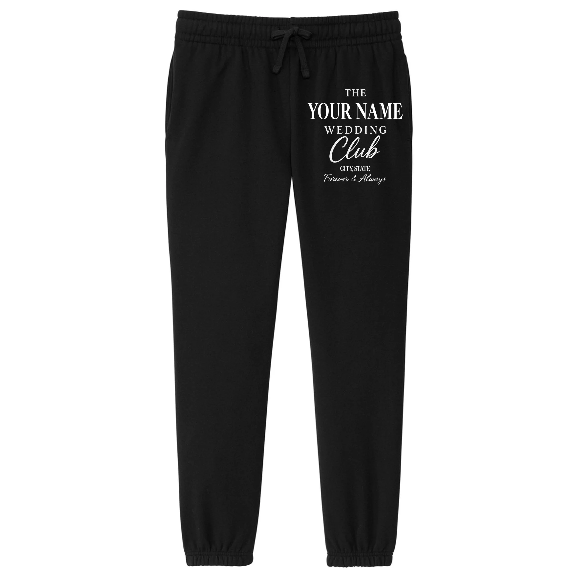 Custom Name Wedding Club Retro Couples Women's Fleece Sweatpants - Front