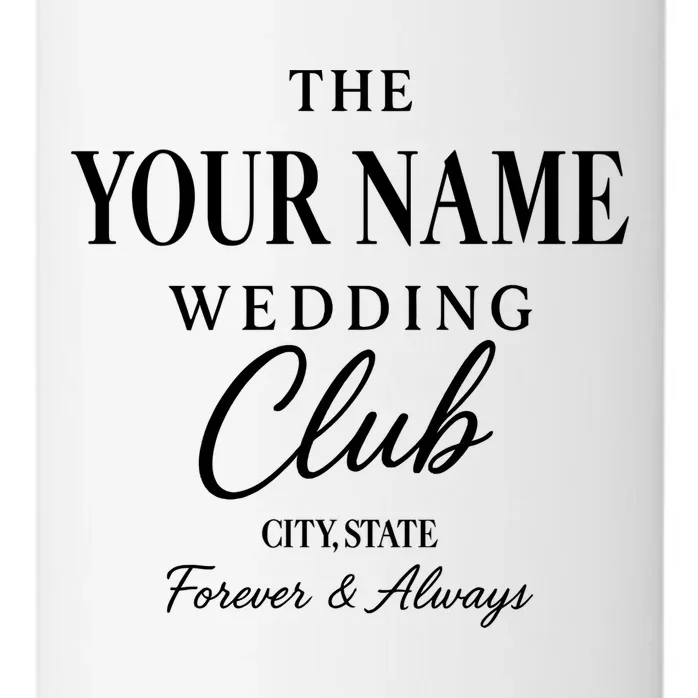 Custom Name Wedding Club Retro Couples 24oz Water Bottle - Front - Close-up