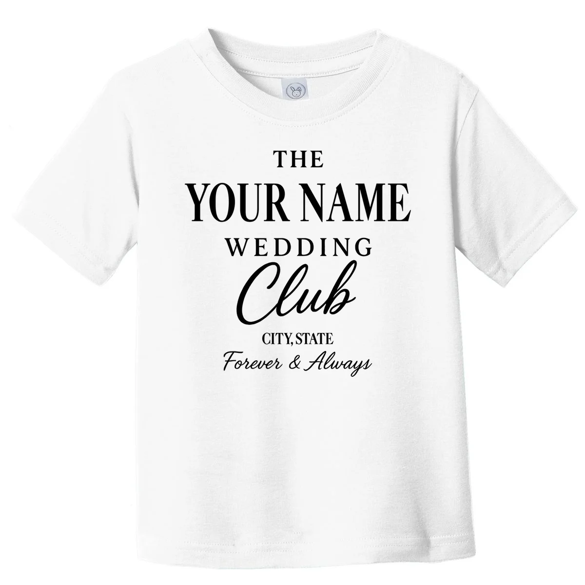 Custom Name Wedding Club Retro Couples Toddler T-Shirt - Front