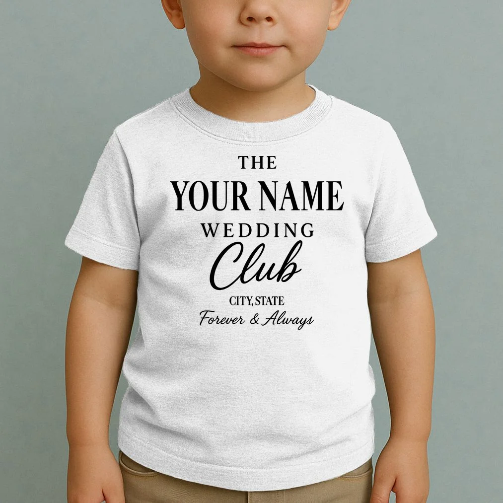 Custom Name Wedding Club Retro Couples Toddler T-Shirt - Front 1