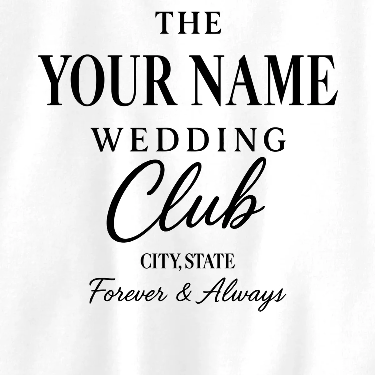 Custom Name Wedding Club Retro Couples Kids Sweatshirt - Front - Close-up