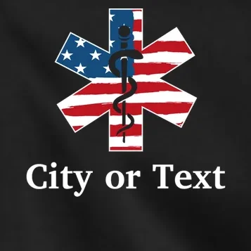 City or Text EMT Custom City or Text Personalized USA Flag Kids Jacket - Front - Close-up