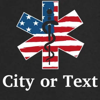 City or Text EMT Custom City or Text Personalized USA Flag Men's Soft Jacket - Front - Close-up