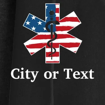 City or Text EMT Custom City or Text Personalized USA Flag Women's Cardigan - Front - Close-up