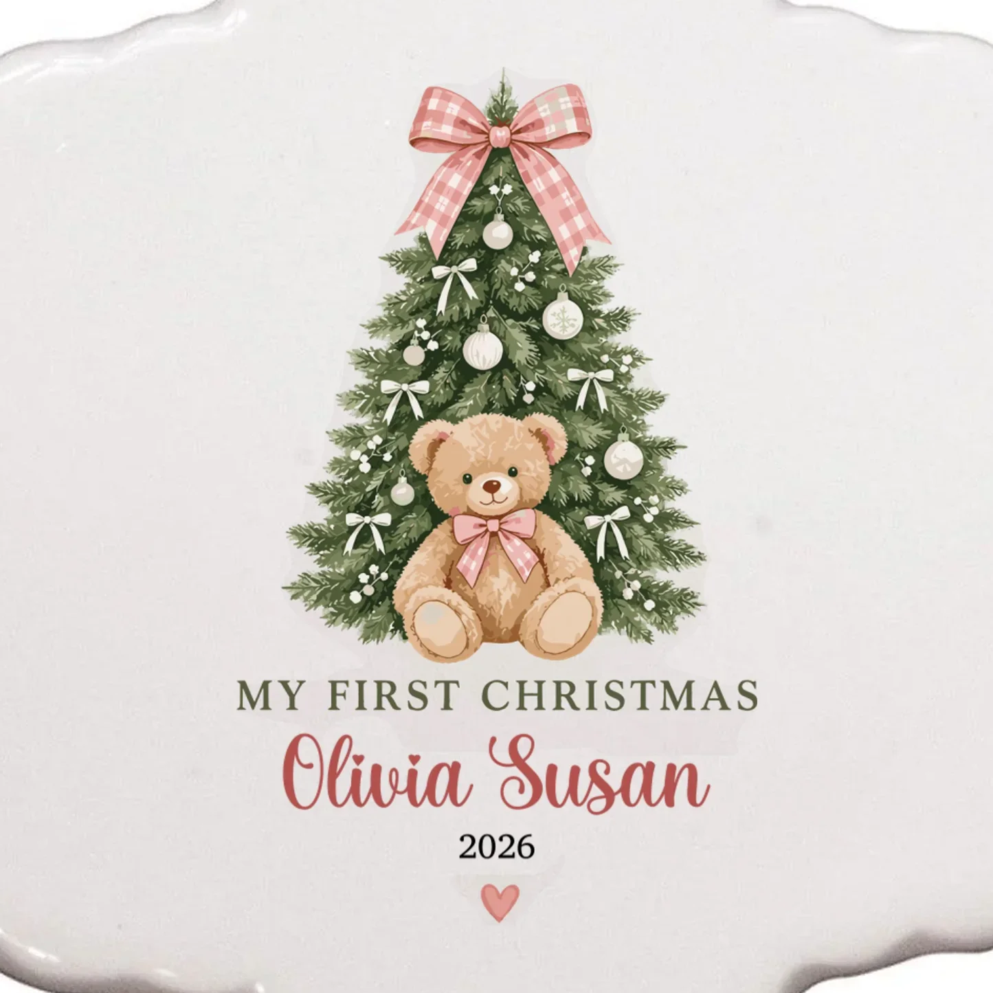 Custom Personalized Baby Christmas Name Ornament - Front - Close-up