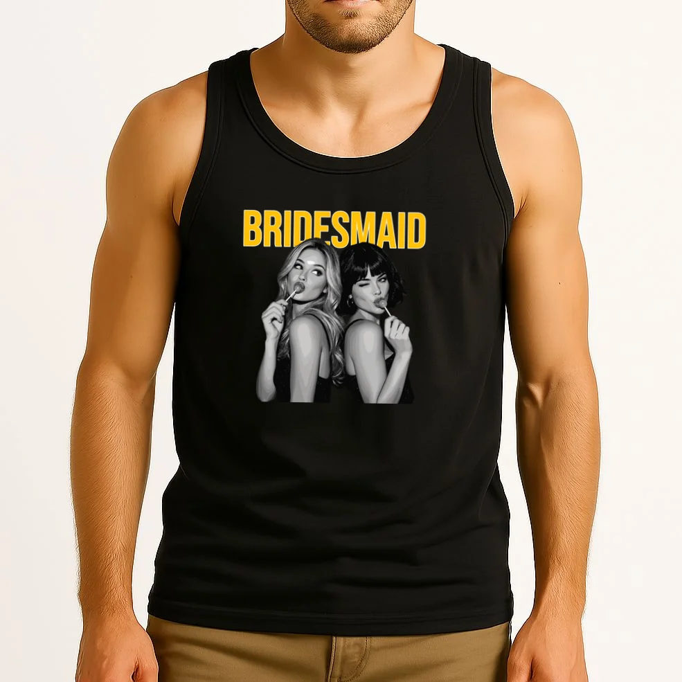 Custom Personalized Bridal Party Men's Tank Top - Front 2