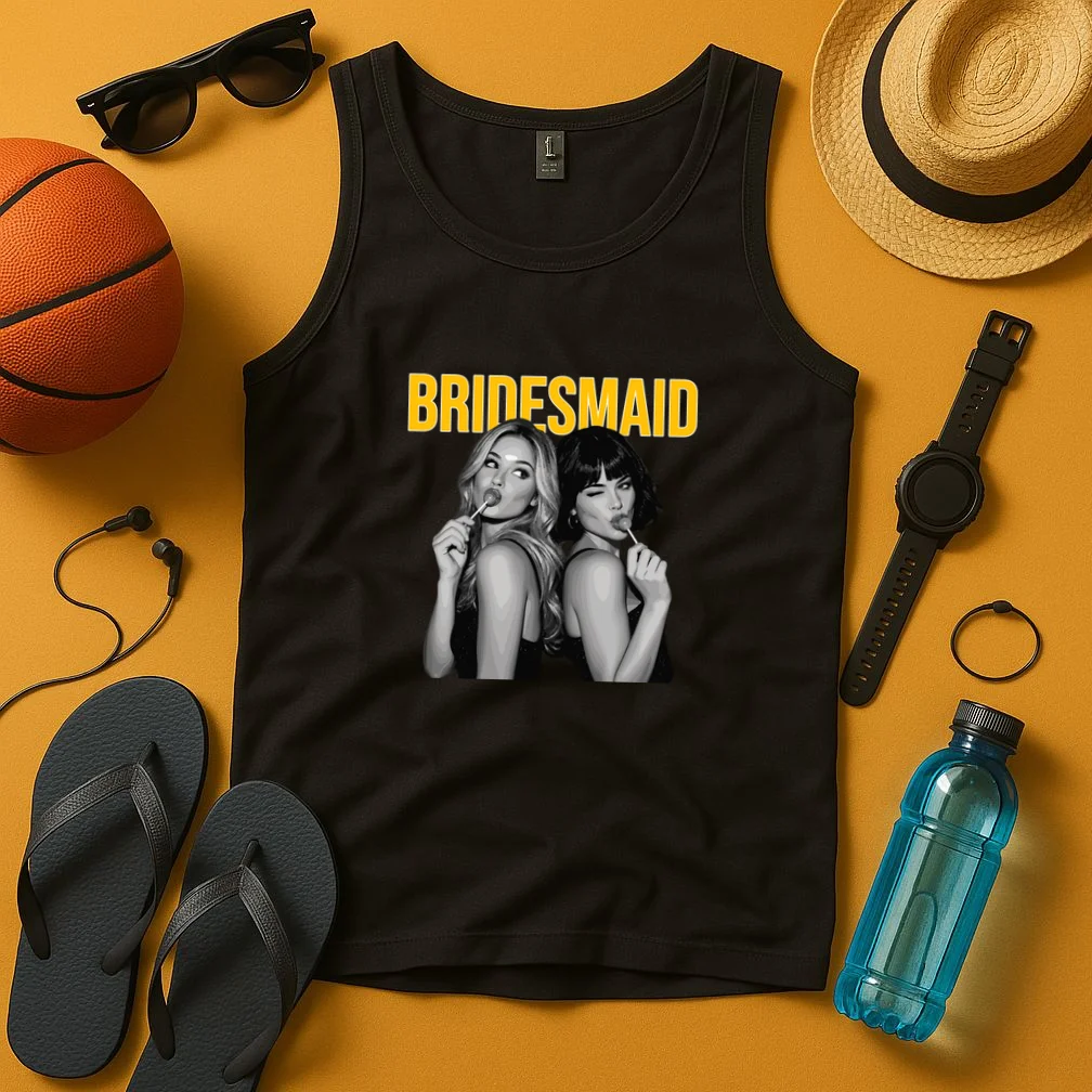 Custom Personalized Bridal Party Men's Tank Top - Front 3