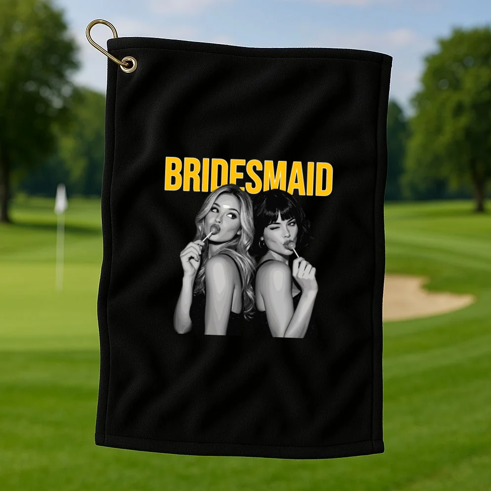 Custom Personalized Bridal Party Golf Towel - Front 1