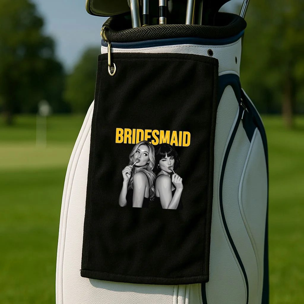 Custom Personalized Bridal Party Golf Towel - Front 2