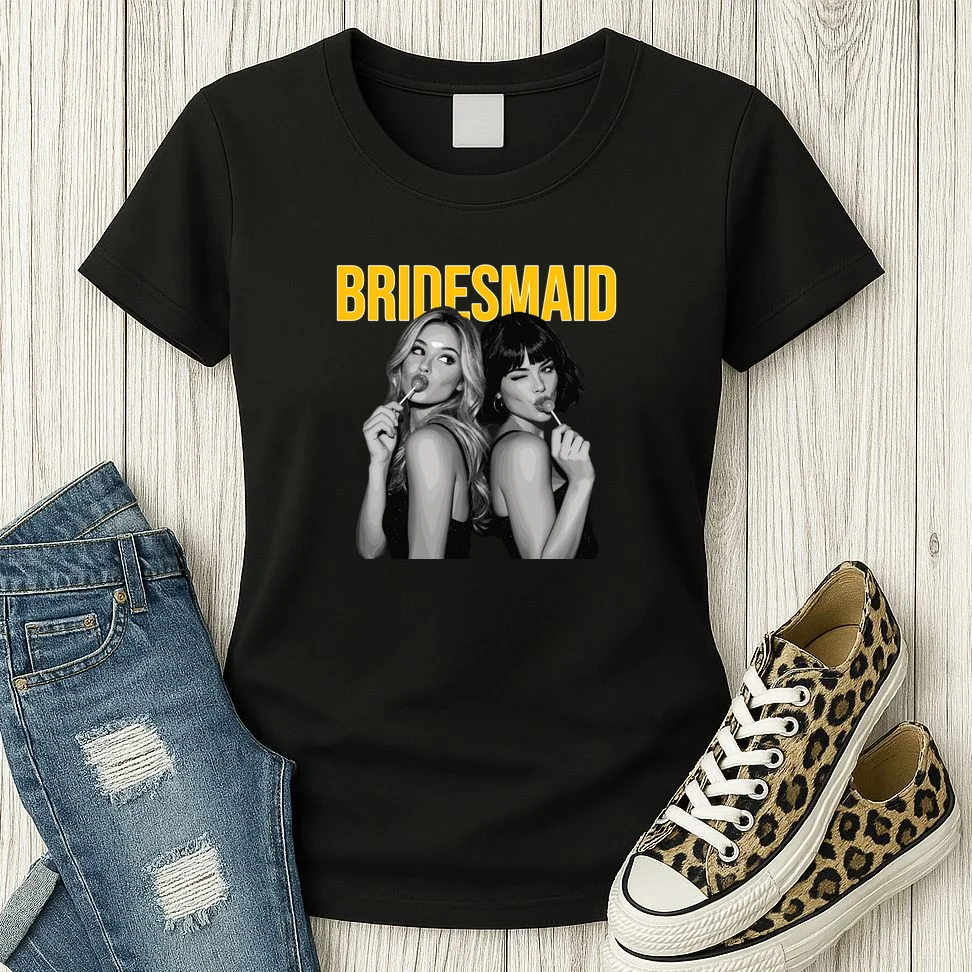 Custom Personalized Bridal Party Women's T-Shirt - Front 2