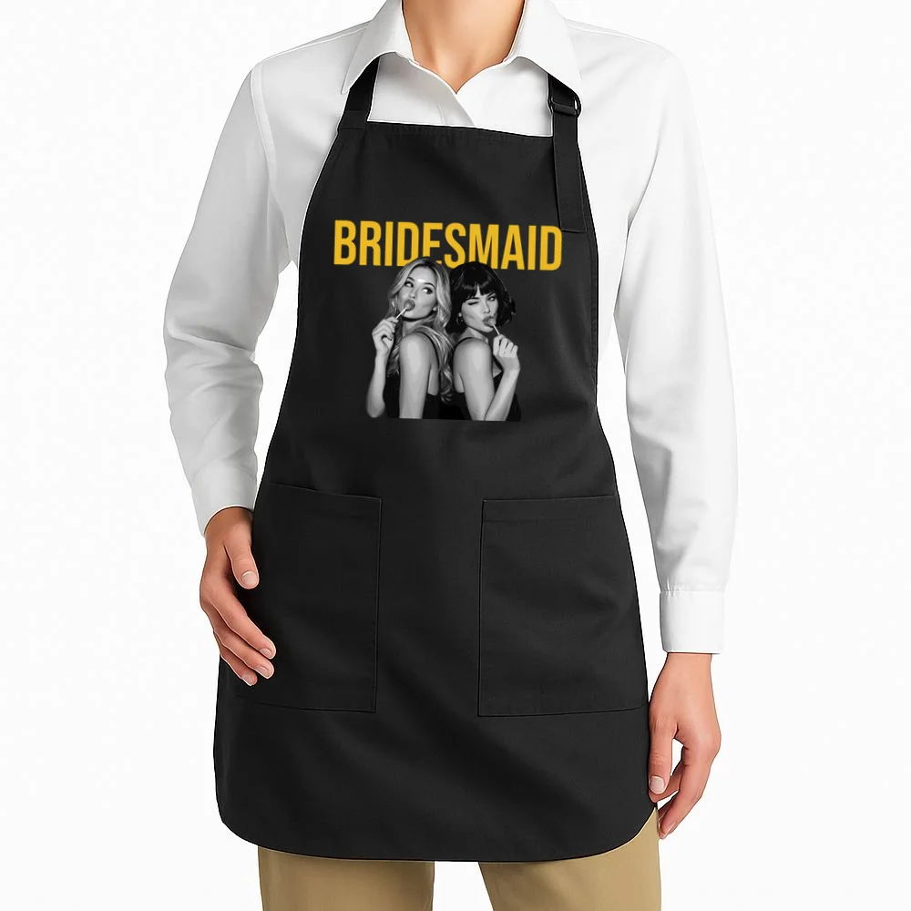 Custom Personalized Bridal Party Shirt, Personalized Bridesmaid Apron - Front 1