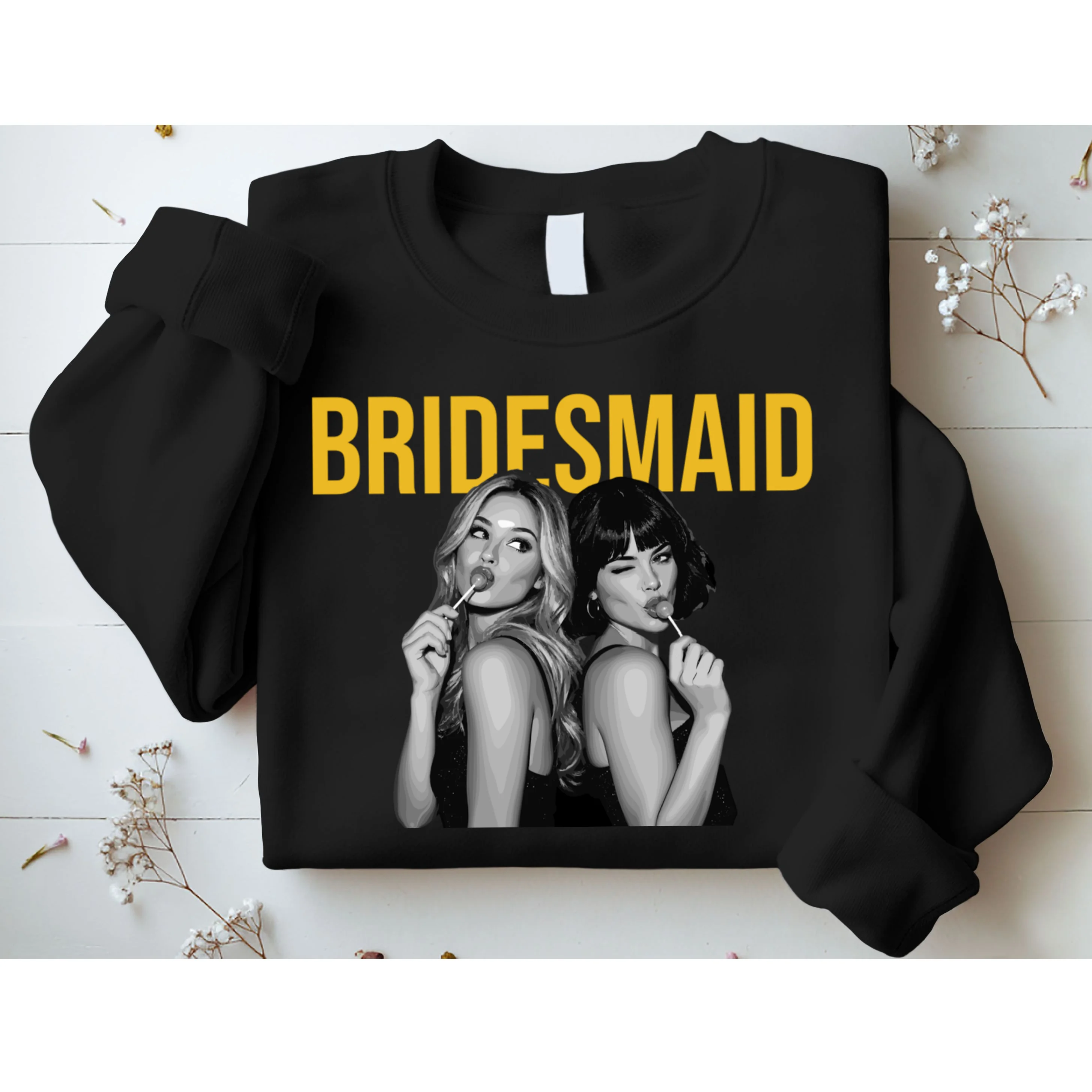 Custom Personalized Bridal Party Shirt, Personalized Bridesmaid Men's Sweatshirt - Front 1