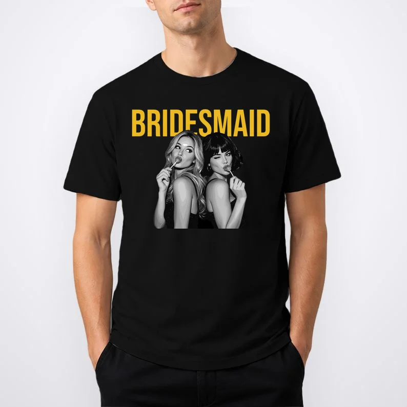Custom Personalized Bridal Party Shirt, Personalized Bridesmaid Men's T-Shirt - Front 1