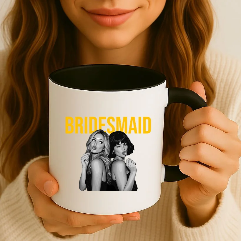 Custom Personalized Bridal Party Shirt, Personalized Bridesmaid Mug - Front 2
