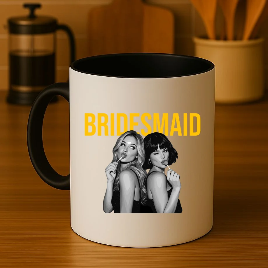 Custom Personalized Bridal Party Shirt, Personalized Bridesmaid Mug - Front 3